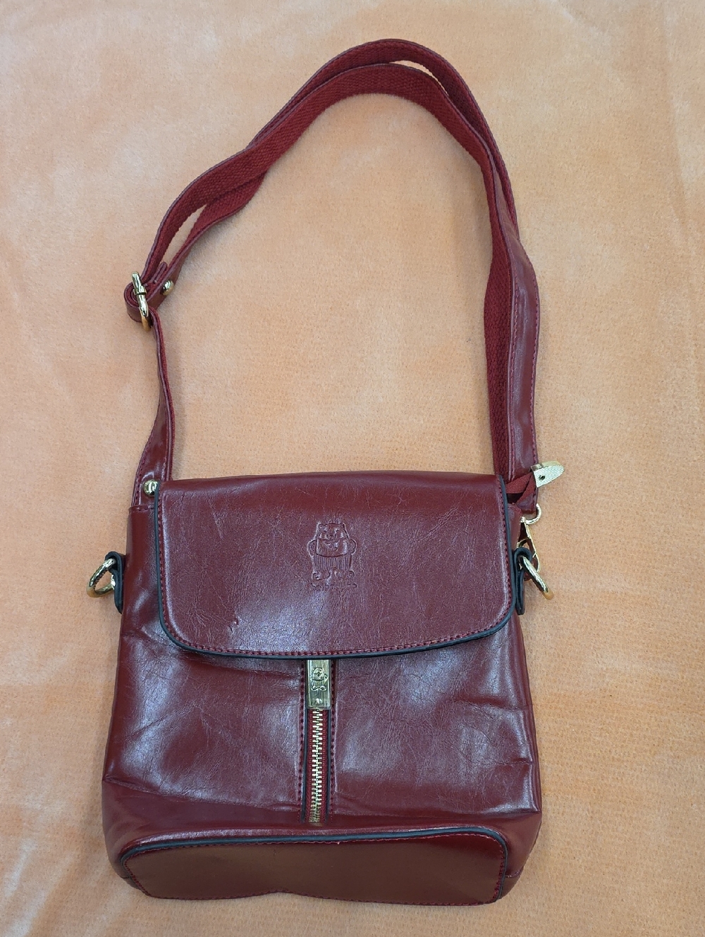 Beibaobao Women's Burgundy Leather Crossbody Bag